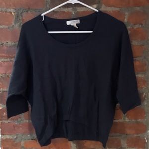 Navy Blue Cropped Shirt